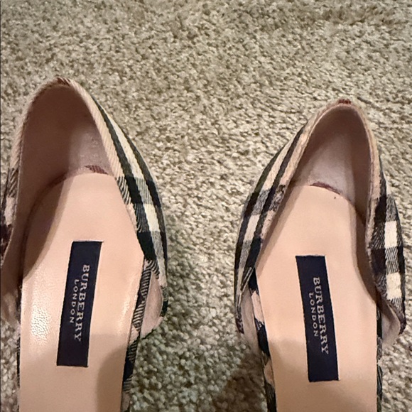 Burberry Beige and Black Plaid kitten Heels - Picture 9 of 13